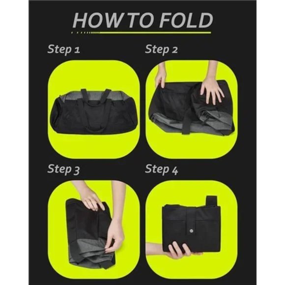 New Foldable Sports Duffle Bag Black - Picture 4 of 7